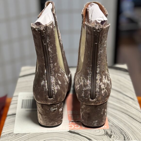 Jeffrey Campbell x Free People Crushed Velvet Chelsea Boots in Taupe Size 6 - Picture 4 of 4